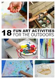 18 Fun Outdoor Art Activities For Toddlers And Preschoolers Art Activities For Toddlers Preschool Art Activities Art Activities
