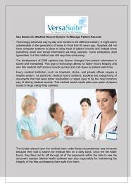 Medical file cabinets record storage cabinets files. Use Electronic Medical Record System To Manage Patient Records By Versasuiteau Issuu