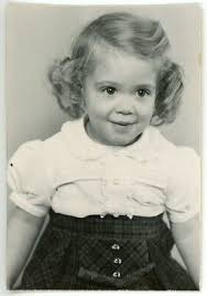 c1940s Photo Sweet Little Girl Big Eyes Curly Hair Cathy Wallace