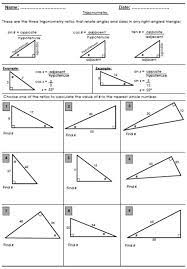 free trigonometry ratio review worksheet trigonometry worksheets trigonometry word problem worksheets