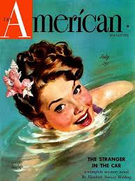 1924 American Magazine Cover ~ Woman, Initials Carved in Tree, Vintage  Magazine Covers