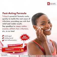 TRIBACT® Cream, your go-to solution for fast relief and visible results! ????  Say goodbye to nappy rashes, eczema, athletic feet, infections, and more  with its fast-acting formula. ????✨ With its powerful blend