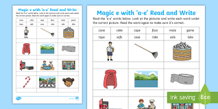Position your tongue low in your mouth, and shift it toward the front. Magic E With A E Read And Write Worksheet Teacher Made