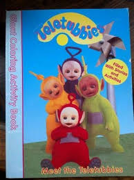 Po play with scooter in the teletubbies coloring page. Teletubbies Coloring Activity Book Come And Play Davenport Andrew 9780766602656 Amazon Com Books