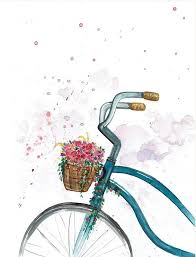 Watercolor Flower Bike Fotodruck Von Aquarell Blumenzeichnung Watercolor Flower Aquarell