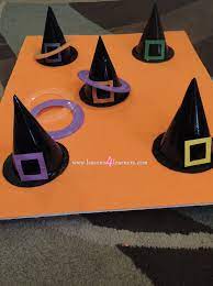 Witch Hat Ring Toss Lesson Plan For Fall Curriculum Gross Motor Skills Cooperative Play Halloween Preschool Classroom Halloween Party School Halloween Party