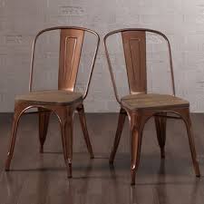 Tabouret Brushed Copper Wood Seat Bistro Chairs Set Of 2 Bistro Chairs Rustic Industrial Dining Chair Metal Dining Bench