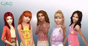 Mystufforigin Girls Long Hair Pack 10 Sims 4 Hairs Long Hair Girl Long Hair Styles Sims Hair