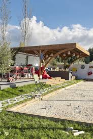 Sport Des Sommers Das Petanque Ist Im Garten Mit Einem Echten Boden Eingeladen Boden