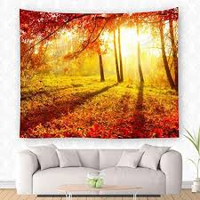 Tapestries add art, color and texture to a room. Autumn Leaves Woods Series Tapestry Wall Hanging Tapestry Decor Watercolor Tapestry Room Decor Tapestry Wall Art For Bedroom Living Room Home Decor Polyester Style 1 150 229 Buy Online In Aruba