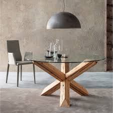 Table Avec Base Centrale En Bois Asterisk Arredaclick Salle A Manger Verre Table De Salle A Manger Bois Table Salle A Manger