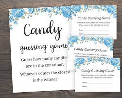 Blue Baby Shower Games Candy Guessing Game Guess How Many Etsy Candy Guessing Game Blue Baby Shower Blue Baby Shower Game