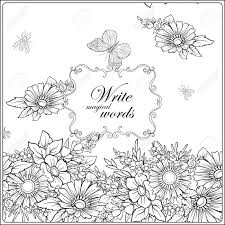 Diy experts discuss several flowering plant varieties and the planting information for each zone. Floral Pattern With Butterflies And Bees In Realistic Botanical Style With Place For Text Stock Vector Illustration Outline Hand Drawing Coloring Page For Adult Coloring Book Royalty Free Cliparts Vectors And Stock