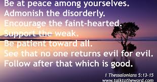 1 thessalonians 5:11 encouragement learning neighbor. 1 Thessalonians 5 13 15