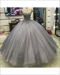 2018 Elegant Gray Quinceanera Dresses With Crystal Organza Lace Sheer Scoop Ball Gowns Swe Princess Prom Dresses Elegant Prom Dresses Long Elegant Prom Dresses