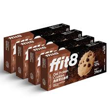 FFIT8 Oatmeal Protein Cookies Dark Chocolate Flavor with White Kidney Bean Extract - Rich in Dietary Fiber