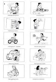 Gambar Kata Kerja Kegiatan Sekolah Bahasa Melayu Pendidikan
