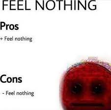 Stolen Meme And Yes This Is Literally Me Feeling Nothing Comes With Its Pros And Cons Memes