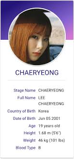 Lee Chaeryeong Itzy Kpop Hallyu Idol Profiles Korean Girl Band Itzy Kpop