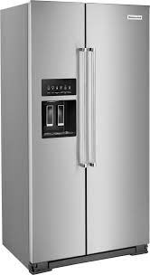 The recommended temperature for the refrigerator is 37°f and the freezer 0°f. Kitchenaid 22 6 Cu Ft Side By Side Counter Depth Refrigerator Stainless Steel With Printshield Finish Krsc703hps Best Buy