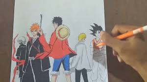 Though she may be cool, professional,. Goku Luffy Naruto Ichigo Kaneki Speed Drawing Youtube
