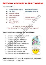 Free essays on dialogue between two people brainia.com. Dialogue Present Perfect V Past Simple Esl Worksheet By Jannabanna