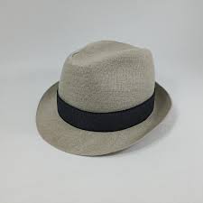 SALE!-FOLK 57cm Linen Cloth Trilby Short Brim Hat Sun Protection Removable  Band Beach Festival Resort Vacation Air Lightweight Jazz BEIGE