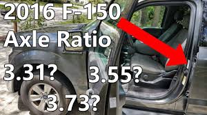 How To Find Axle Ratio 2016 Ford F 150