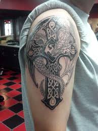 Celtic dragon tattoos are one of the most popular celtic tattoos and have a fierce vibe to it. Half Sleeve Celtic Dragon Tattoo Half Sleeve Viking Tattoo Ideas Novocom Top