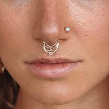 Gold Septum Ring Septum Jewelry Septum Piercing 18g Etsy Nose Jewelry Septum Jewelry Septum Ring