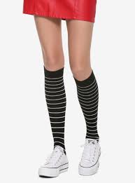 Black And White Striped Knee High Socks Black White Striped Knee High Socks Striped Knee High Socks Black Knees Knee High Socks