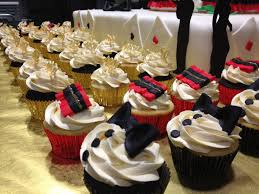 James Bond Cupcakes With Bow Ties Garter Belts And Chocolate 0050 Toppers Casino Cakes James Bond Breakfast For Kids