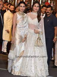 Kareena Kapoor In A White Lehenga At Isha Ambani Anand Piramal Wedding South India Fashion Indian Fashion Dresses Traditional Indian Outfits Indian Outfits