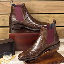 Shop for top brands like timberland, prada, ted baker london & more. Handmade Mens Brown Crocodile Leather Chelsea Boots Men Brown Chelsea Boot Rangoli Collection Online Store Powered By Storenvy