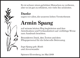 Traueranzeigen von Armin Spang