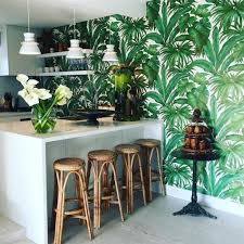 1001 Modeles De Papier Peint Tropical Et Exotique Papier Peint Tropical Decoration Murale Cuisine Papier Peint