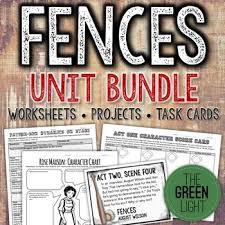 Fences By August Wilson Unit Plan Bundle Worksheets Task Cards Projects