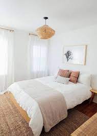This modern boho bedroom is for you who have a quite spacious space. Modern Boho Bedroom Decor Boho Master Bedroom Design Modern Bedroom Design With Jute Rug Rattan Chand Simple Bedroom Decor Home Decor Bedroom Simple Bedroom