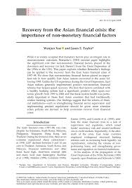 Theoretical models of currency crises and their applicability to malaysia.3. Pdf Recovery From The Asian Financial Crisis The Importance Of Non Monetary Financial Factors