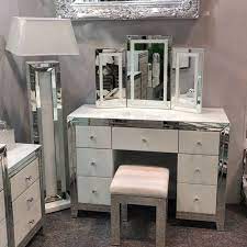 Generic gymax vanity set dressing table w/5 drawers & lighted mirror 12 led bulbs black. Bianco Dressing Table Set Discounted Beds Glasgow