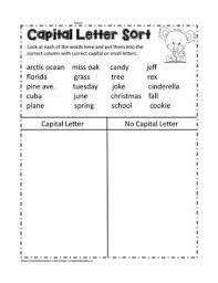 Capital letters are used for the names of people, places, and brands. T Chart To Sort The Capital Letters Worksheets