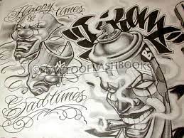 Gangster Tattoo Flash Tattooflashbooks Com Miki Vialetto Boog From The Street With Gangster Tattoos Chicano Tattoos Chicano Art