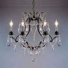 Black Wrought Iron And Crystal Chandelier Wrought Iron Crystal Chandelier Lighting H19 X W20 Go A83 3030 6 Iron Chandeliers Wrought Iron Chandeliers Crystal Chandelier Lighting