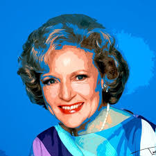 Young Betty White Realistic Digital Cartoon Vector Portrait #1