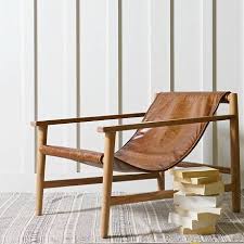 bepurehome fauteuil sling naturel bruin leer hout 70x71x94cm designer stoel meubel ideeen meubelontwerp