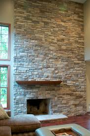 The Stone Style Is Mountain Stack Ledge Stone The Installation Was Completed With Mortar Joint Custom Colour Selected By The Interior Designer Stone Fireplace