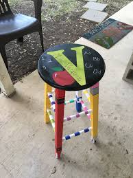 Diy Teacher Stool Teacher Stools Teachers Diy Painted Teacher Stool