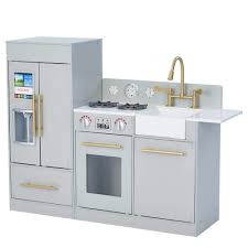 Shop for wooden play kitchen online at target. Teamson Kids Wooden Play Kitchen Toy 2 Pc Set Modern Grey Accessories Chelsea Td 12302a Buy Online In Guernsey At Guernsey Desertcart Com Productid 49474555
