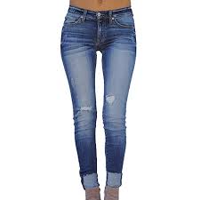 Fedulk 2019 New Womens Plus Size Jeans Hole Denim Slim