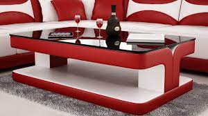 ( 0.0) out of 5 stars. Contemporary Red Leather Coffee Table W Black Glass Table Top Leather Coffee Table Tea Table Design Sofa Set Designs